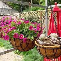 COIRGARDEN-Coir Hanging Basket- Planter Pots Garden Indoor and Outdoor Decoration Water Hanging Baskets- 8 inch- Flower Pots-Pack of 2-Round Basket- Coco Gardening pots-thumb2