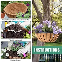 COIRGARDEN-Coir Hanging Basket- Planter Pots with Garden Indoor and Outdoor Decoration Water Hanging Baskets- 8 inch- Flower Pots-Pack of 4-Round Basket- Coco Gardening pots-Metal hanging Basket-thumb4