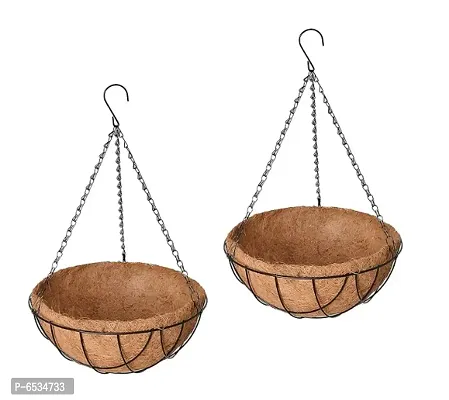 COIRGARDEN-Coir Hanging Round Basket-Hanging flower Plant Pots with Balc-Pack of 2-thumb0