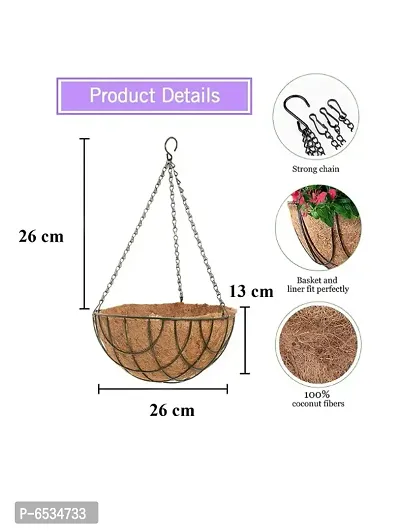 COIRGARDEN-Coir Hanging Round Basket-Hanging flower Plant Pots with Balc-Pack of 2-thumb2