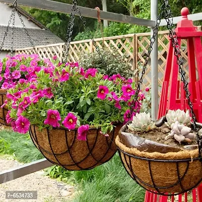 COIRGARDEN-Coir Hanging Round Basket-Hanging flower Plant Pots with Balc-Pack of 2-thumb3