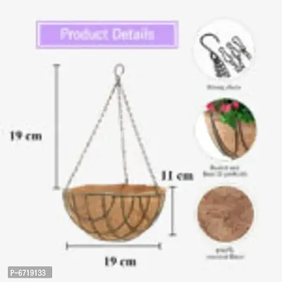 COIRGARDEN ndash; Coir Hanging Basket/Planter ndash; 6 Inch (Pack of 3)-thumb2