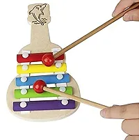 VOOLEX  -wooden xylophone Guitar musical toy for children with 5 note - Multicolor-thumb2