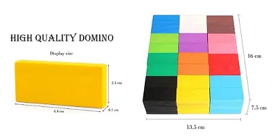 VOOLEX- Dominoes Blocks Set 12 Colours Wooden Toy Building and Stacking Counting Adding Subtracting Multiplicati-thumb3