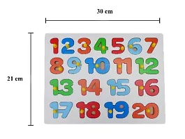 -( 1 to 20) Counting Number Educational Wooden Learning Puzzle Tray with Montessori  Knobs and Best Gift Toy for Preschoolers Kids-thumb1