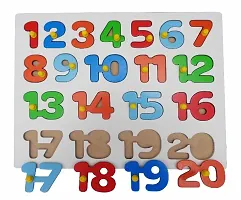 -( 1 to 20) Counting Number Educational Wooden Learning Puzzle Tray with Montessori  Knobs and Best Gift Toy for Preschoolers Kids-thumb2