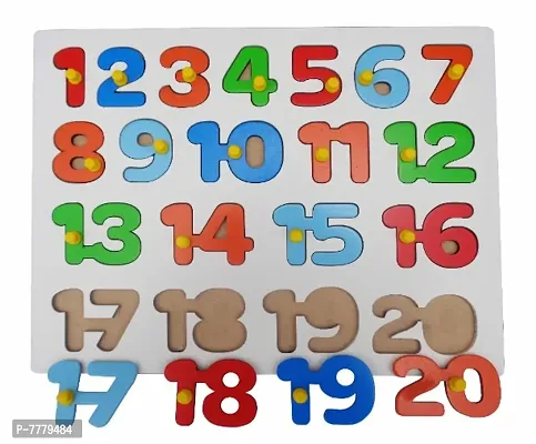 -( 1 to 20) Counting Number Educational Wooden Learning Puzzle Tray with Montessori  Knobs and Best Gift Toy for Preschoolers Kids-thumb3