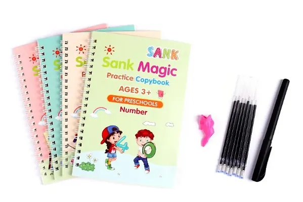 4 PCS Magic Practice Copybook for Kids English Reusable Magical