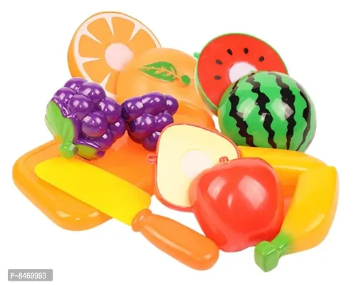 VOOLEX -Sliceable 5 Pcs Fruits Cutting Play Toy Set (1 Chop Board,1 Knife,5 Fruits)-Multicolor