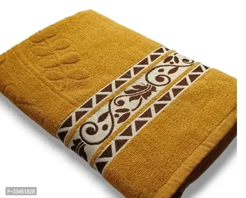 Comfortable Golden Chiffon Self Pattern Bath Towels