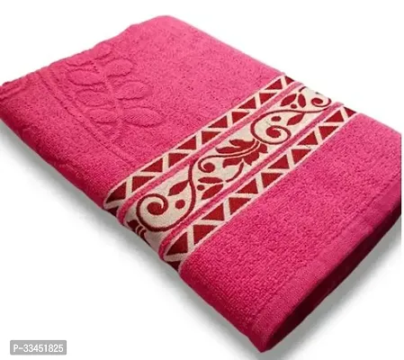 Comfortable Pink Chiffon Self Pattern Bath Towels