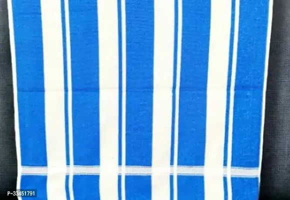 Comfortable Blue Chiffon Striped Bath Towels