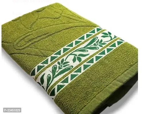 Comfortable Green Chiffon Self Pattern Bath Towels