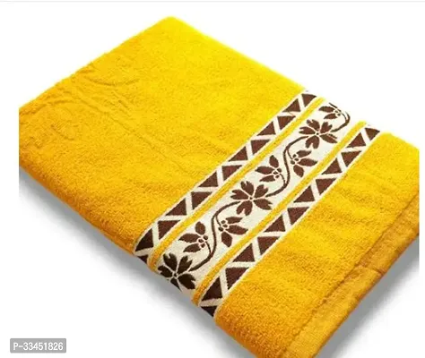 Comfortable Yellow Chiffon Self Pattern Bath Towels