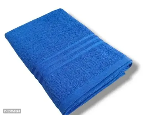 Comfortable Blue Cotton Solid Bath Towels