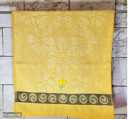 Comfortable Yellow Chiffon Self Pattern Bath Towels