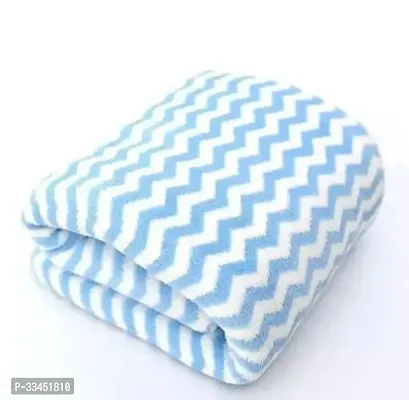 Comfortable Blue Microfiber Striped Bath Towels