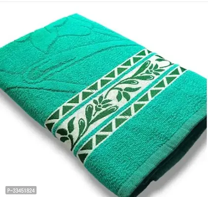 Comfortable Green Chiffon Self Pattern Bath Towels