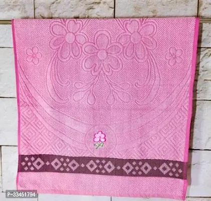 Comfortable Pink Chiffon Self Pattern Bath Towels