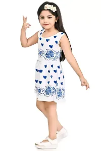 Pretty Blue Printed Cotton Blend Frocks For Girls-thumb3