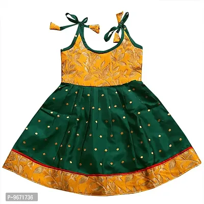 Baby Girls Green Yellow Frock-thumb0