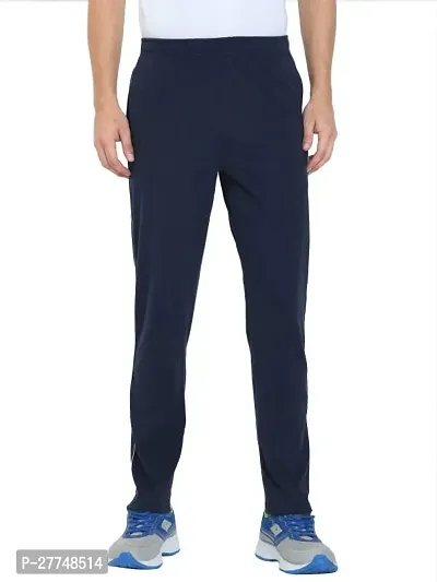 Stylish Cotton Blend Solid Regular Track Pants For Men-thumb0