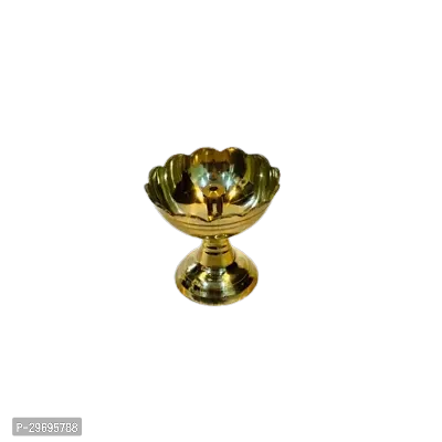 Golden Brass Oil Lamp Diya for Religious Purpose