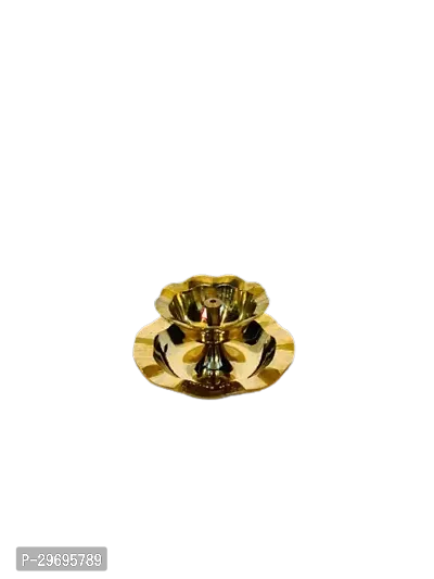 Golden Brass Oil Lamp Diya for Religious Purpose