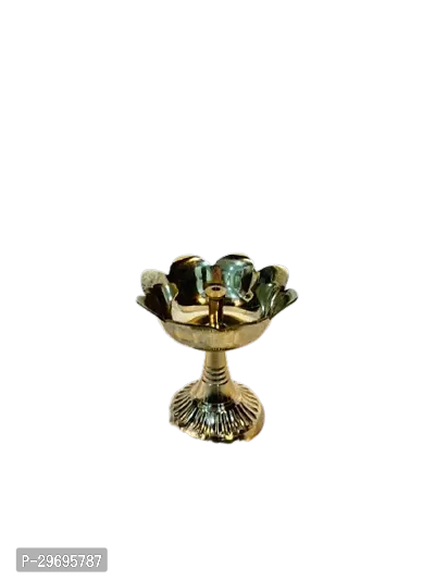 Golden Brass Oil Lamp Diya for Religious Purpose