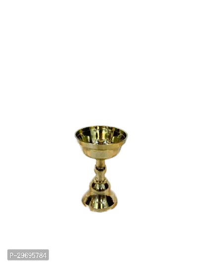 Golden Brass Oil Lamp Diya for Religious Purpose