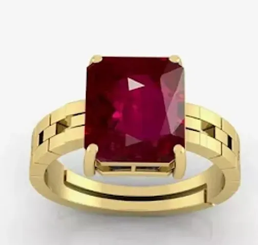 7.25 Ratti Certified Manik Gemstone Panchdhatu Ring for Men Women