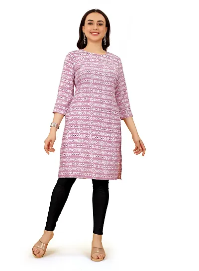 Straight Multicoloured Printed Crepe Kurta