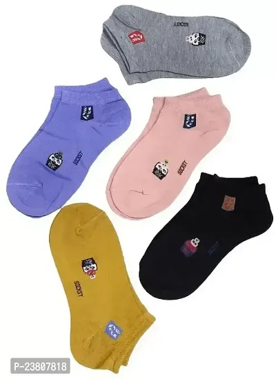 Classic Printed Socks for Women, Pack of 5