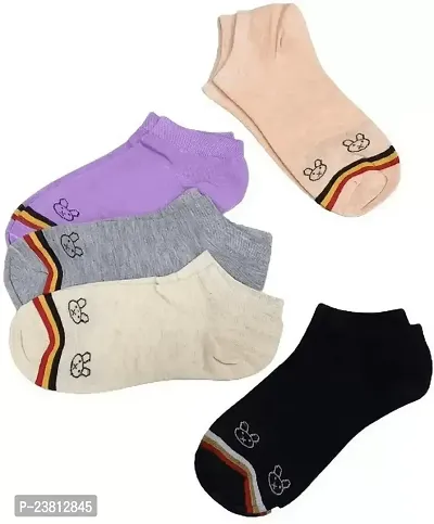 Classic Printed Socks for Women, Pack of 5