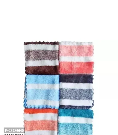 Ultra Soft, Super Absorbent Luxury Microfiber Face Towel Handkerchiefs, 25 cm x 25 cm, Pack of 6(Multicolor)