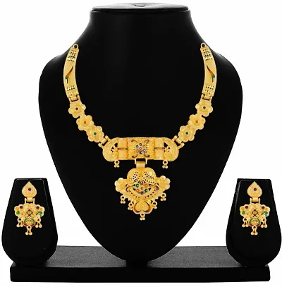 Traditional Festive Wear Gold Plated Alloy Jewellery Set