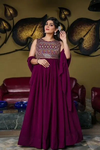 New In Georgette Ethnic Gowns 