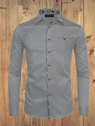 Latest Reliable Classic Multicolored Cotton Solid Long Sleeves Casual Shirt For Men