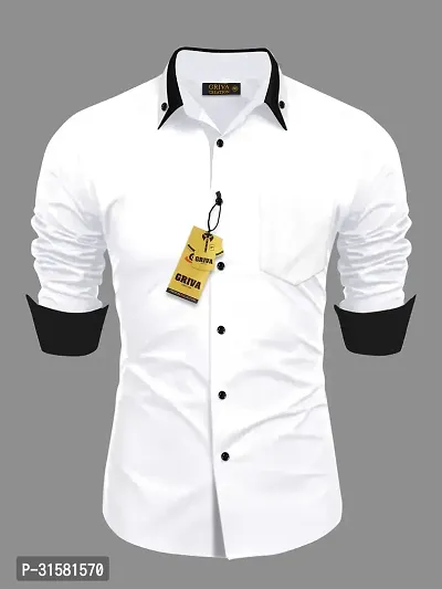 Mens Casual Shirt With Black Collar-thumb0