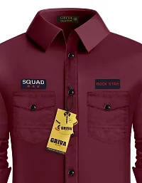 Stylish Maroon Cotton Double Pocket Shirt for Boys-thumb2