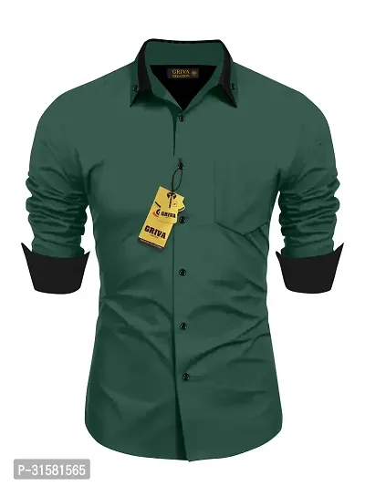 Mens Casual Shirt With Black Collar-thumb0