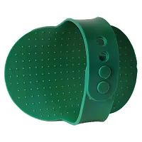 FAIRBIZPS Pet Bath Comb Massage Comb with Ring Handle Rubber Bristles Hand Brush Band Comb for Dogs  Cats (Green)-thumb2