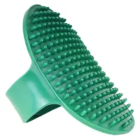 FAIRBIZPS Pet Bath Comb Massage Comb with Ring Handle Rubber Bristles Hand Brush Band Comb for Dogs  Cats (Green)-thumb3