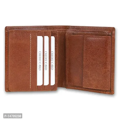 FAIRBIZPS FIPL Leather Wallets for Men, Top Grain Leather 8 Card Slots, 3 Compartments