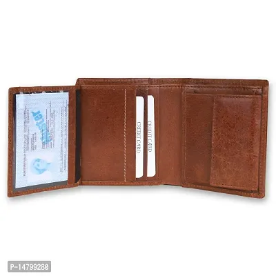 FAIRBIZPS FIPL Leather Wallets for Men, Top Grain Leather 8 Card Slots, 3 Compartments-thumb2