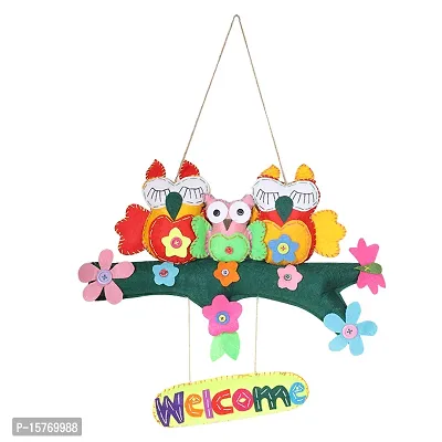 Fairbizps Handmade 8 Colourful Birds Welcome Door Hanging, Wall Hanging for A Captivating Home Ambience-thumb0