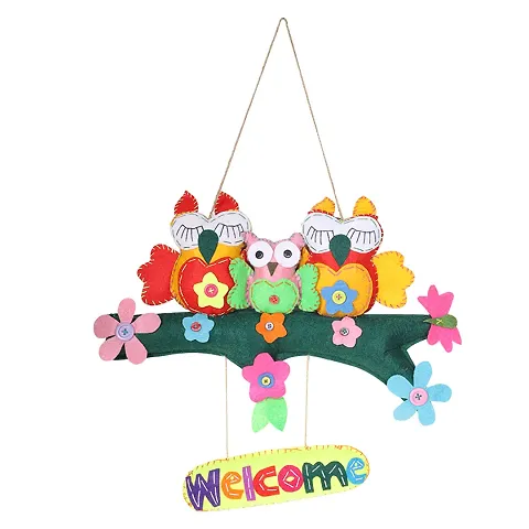 Fairbizps Handmade 8 Colourful Birds Welcome Door Hanging, Wall Hanging for A Captivating Home Ambience