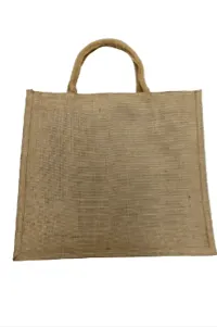 PALAK SAXENA Eco-Friendly Jute Bag-Reusable Tiffin/Shopping/Grocery Multipurpose Hand Bag with Zip  Handle for Men and Women (Grey)-thumb1