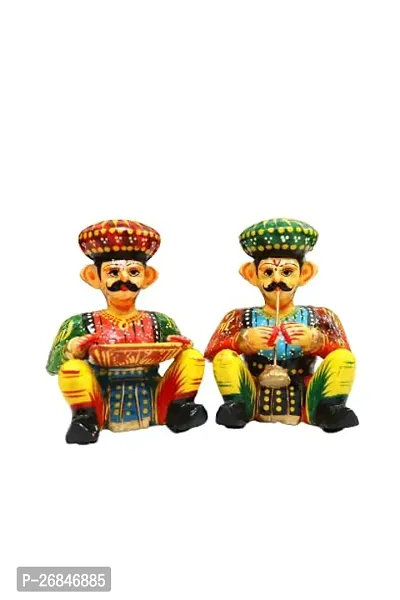 PALAK SAXENA Toys  Handicrafts,Handcrafted Indian Musicians (While Standing), Decorative Indian Band Set Traditional Decorative Showpiece-thumb0