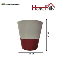 Homefrills Handpainted Ceramic planters Pots for Indoor  outdoor Home, Garden, Office Decor ,Balcony Planters pot Gamla Size-15 cm colour-White  puce-thumb3